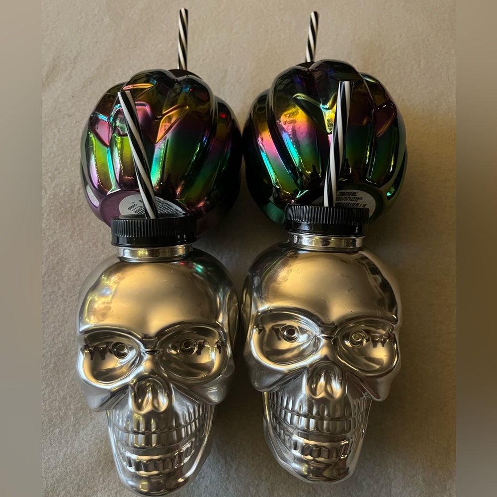 Halloween Tumblers Skulls and Pumpkins (Set of 4)